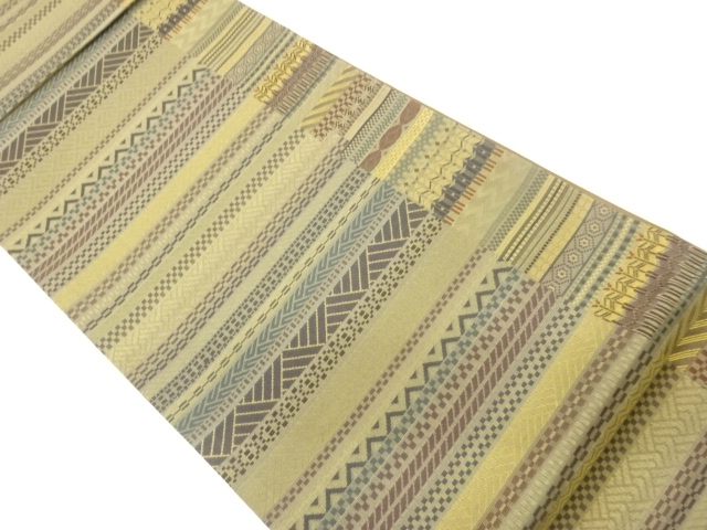 JAPANESE KIMONO / FUKURO OBI / ZENTSU / WOVEN CLASSICAL PATTERN 